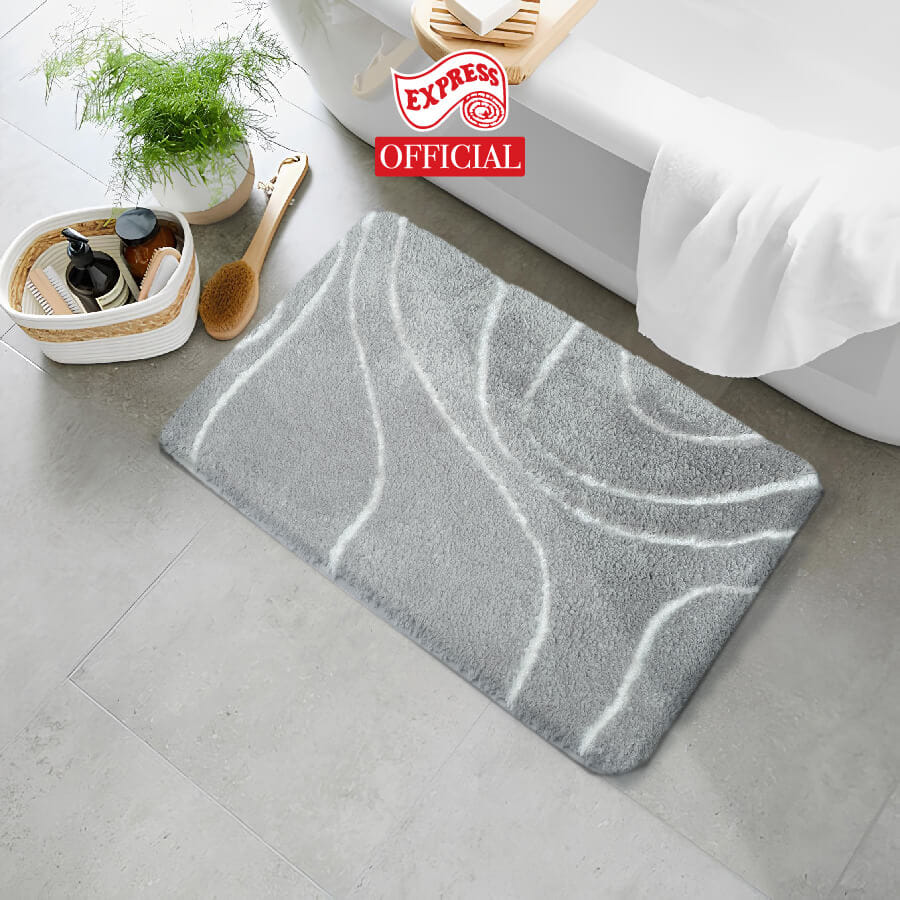 พรมเช็ดเท้าหน้าประตู EXPRESS CARPET รุ่น AM3-6 ขนาด45X70 ซม. หนา 18-23 มม. สีเทา _3