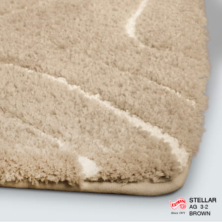 พรมเช็ดเท้าชุดห้องน้ำ 2 ชิ้น EXPRESS CARPET รุ่น AG3-2 ขนาด45X70 ซม.และ พรมรูปตัว U 50X60 ซม. หนา 18-23 มม. สีน้ำตาล _1