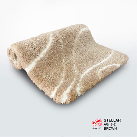 พรมเช็ดเท้าชุดห้องน้ำ 2 ชิ้น EXPRESS CARPET รุ่น AG3-2 ขนาด45X70 ซม.และ พรมรูปตัว U 50X60 ซม. หนา 18-23 มม. สีน้ำตาล _2
