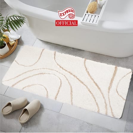 พรมเช็ดเท้ายาว EXPRESS CARPET รุ่น AL3-1 ขนาด50X120 ซม. หนา 18-23 มม. สีครีม _3