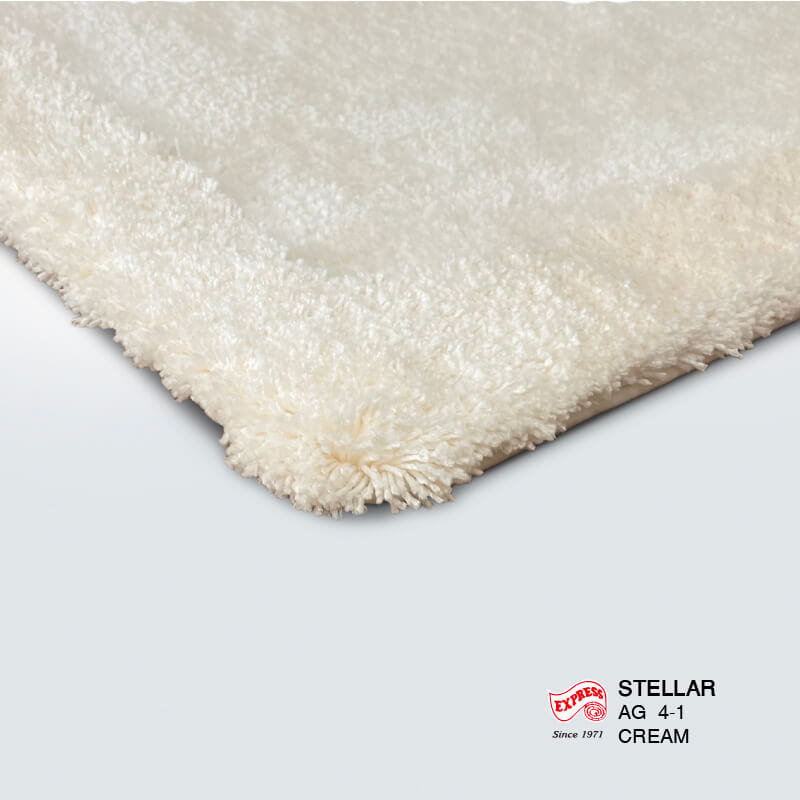 พรมเช็ดเท้าชุดห้องน้ำ 2 ชิ้น EXPRESS CARPET รุ่น AG4-1 ขนาด45X70 ซม.และ พรมรูปตัว U 50X60 ซม. หนา 20-30 มม. สีครีม _1