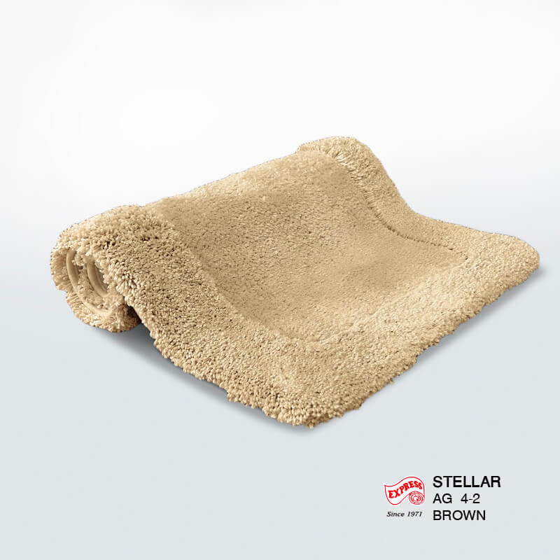 พรมเช็ดเท้าชุดห้องน้ำ 2 ชิ้น EXPRESS CARPET รุ่น AG4-2 ขนาด45X70 ซม.และ พรมรูปตัว U 50X60 ซม. หนา 20-30 มม. สีน้ำตาล _2