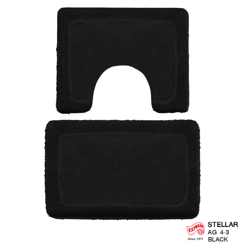 พรมเช็ดเท้าชุดห้องน้ำ 2 ชิ้น EXPRESS CARPET รุ่น AG4-3 ขนาด45X70 ซม.และ พรมรูปตัว U 50X60 ซม. หนา 20-30 มม. สีดำ _0