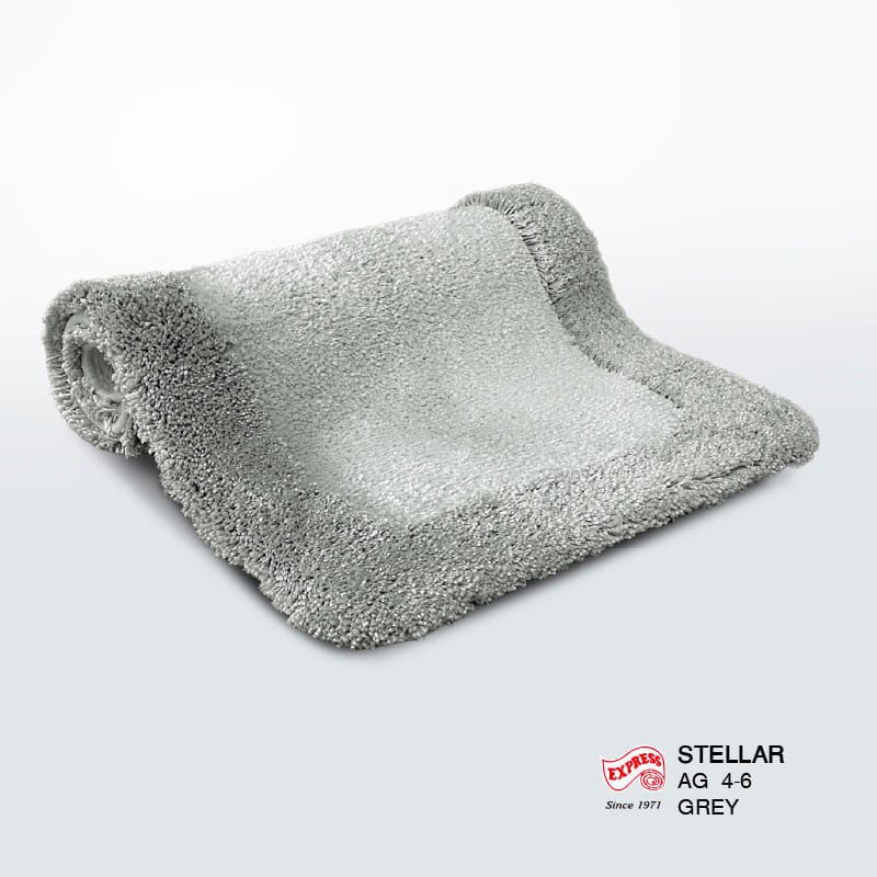 พรมเช็ดเท้าชุดห้องน้ำ 2 ชิ้น EXPRESS CARPET รุ่น AG4-6 ขนาด45X70 ซม.และ พรมรูปตัว U 50X60 ซม. หนา 20-30 มม. สีเทา _2