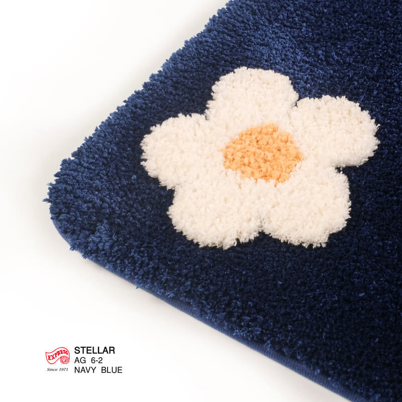 พรมเช็ดเท้าชุดห้องน้ำ 2 ชิ้น EXPRESS CARPET รุ่น AG6-2 ขนาด45X70 ซม.และ พรมรูปตัว U 50X60 ซม. หนา 20 มม. สีน้ำเงิน _1