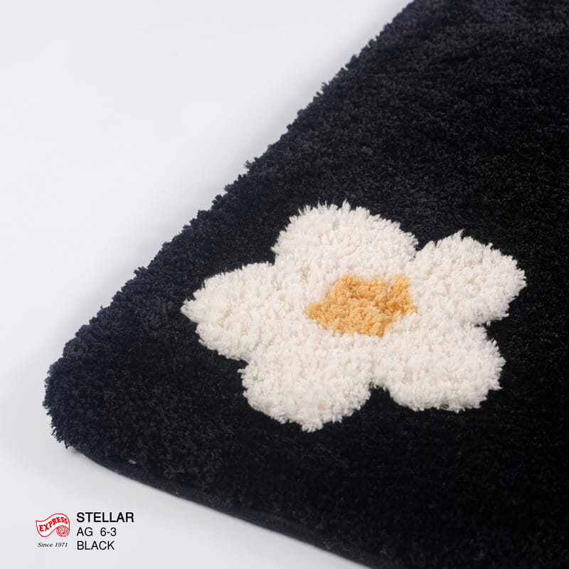 พรมเช็ดเท้าชุดห้องน้ำ 2 ชิ้น EXPRESS CARPET รุ่น AG6-3 ขนาด45X70 ซม.และ พรมรูปตัว U 50X60 ซม. หนา 20 มม. สีดำ _1