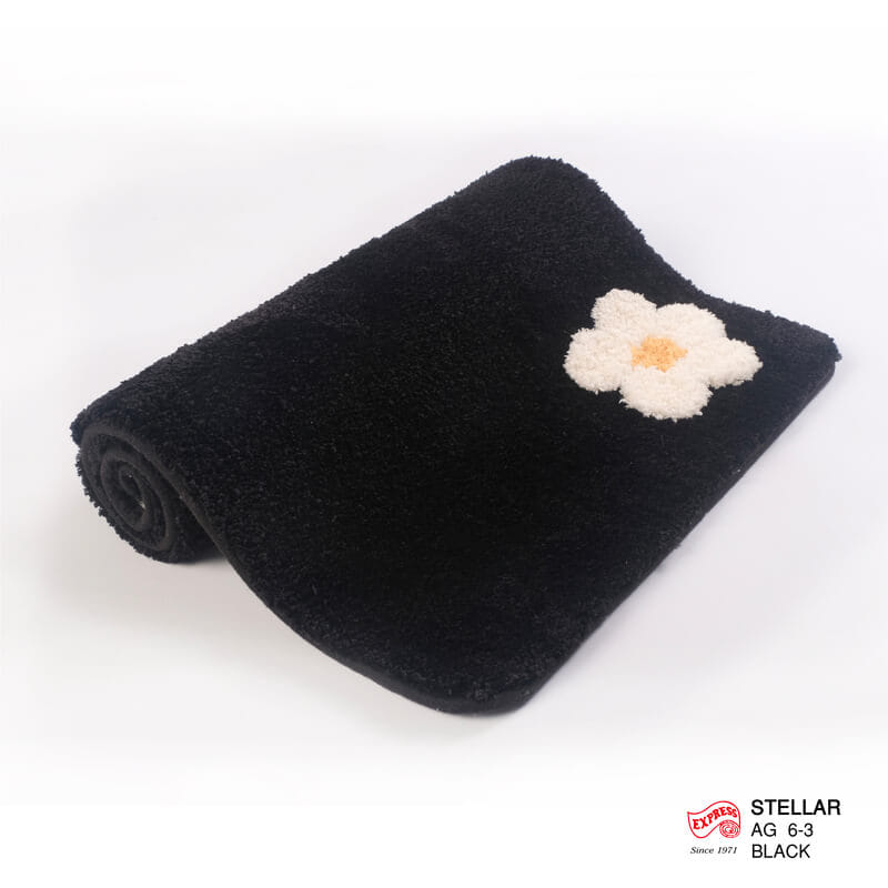 พรมเช็ดเท้าชุดห้องน้ำ 2 ชิ้น EXPRESS CARPET รุ่น AG6-3 ขนาด45X70 ซม.และ พรมรูปตัว U 50X60 ซม. หนา 20 มม. สีดำ _2
