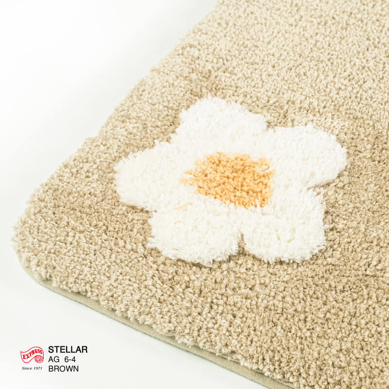 พรมเช็ดเท้าชุดห้องน้ำ 2 ชิ้น EXPRESS CARPET รุ่น AG6-4 ขนาด45X70 ซม.และ พรมรูปตัว U 50X60 ซม. หนา 20 มม. สีน้ำตาล _1