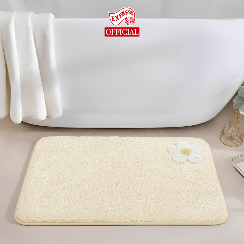 พรมเช็ดเท้าหน้าประตู EXPRESS CARPET รุ่น AM6-5 ขนาด45X70 ซม. หนา 20 มม. สีครีม _3