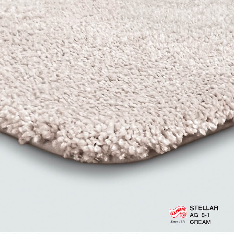 พรมเช็ดเท้าชุดห้องน้ำ 2 ชิ้น EXPRESS CARPET รุ่น AG8-1 ขนาด45X70 ซม.และ พรมรูปตัว U 50X60 ซม. หนา 20 มม. สีครีม _1