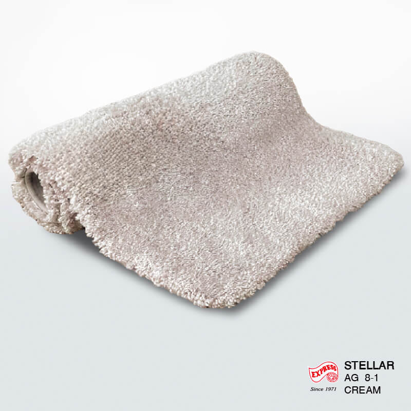 พรมเช็ดเท้าชุดห้องน้ำ 2 ชิ้น EXPRESS CARPET รุ่น AG8-1 ขนาด45X70 ซม.และ พรมรูปตัว U 50X60 ซม. หนา 20 มม. สีครีม _2