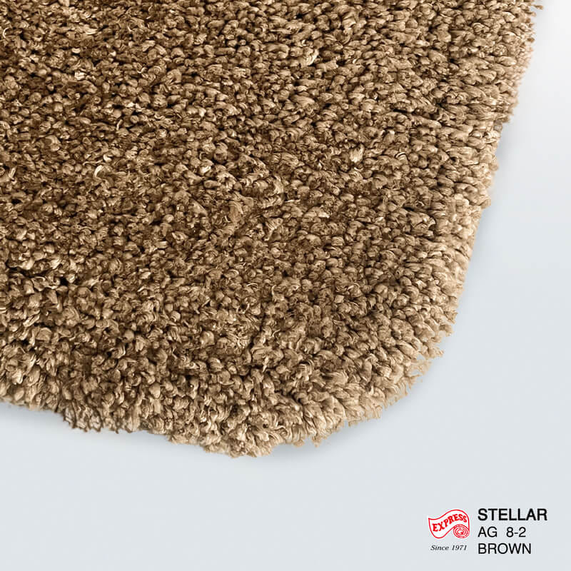 พรมเช็ดเท้าชุดห้องน้ำ 2 ชิ้น EXPRESS CARPET รุ่น AG8-2 ขนาด45X70 ซม.และ พรมรูปตัว U 50X60 ซม. หนา 20 มม. สีน้ำตาล _1