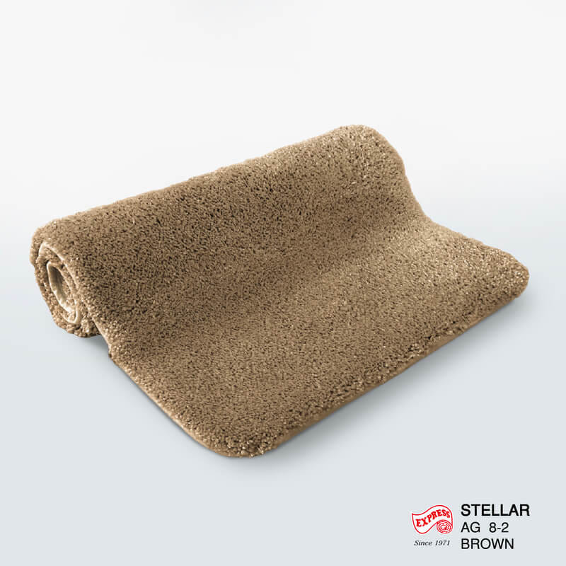 พรมเช็ดเท้าชุดห้องน้ำ 2 ชิ้น EXPRESS CARPET รุ่น AG8-2 ขนาด45X70 ซม.และ พรมรูปตัว U 50X60 ซม. หนา 20 มม. สีน้ำตาล _2