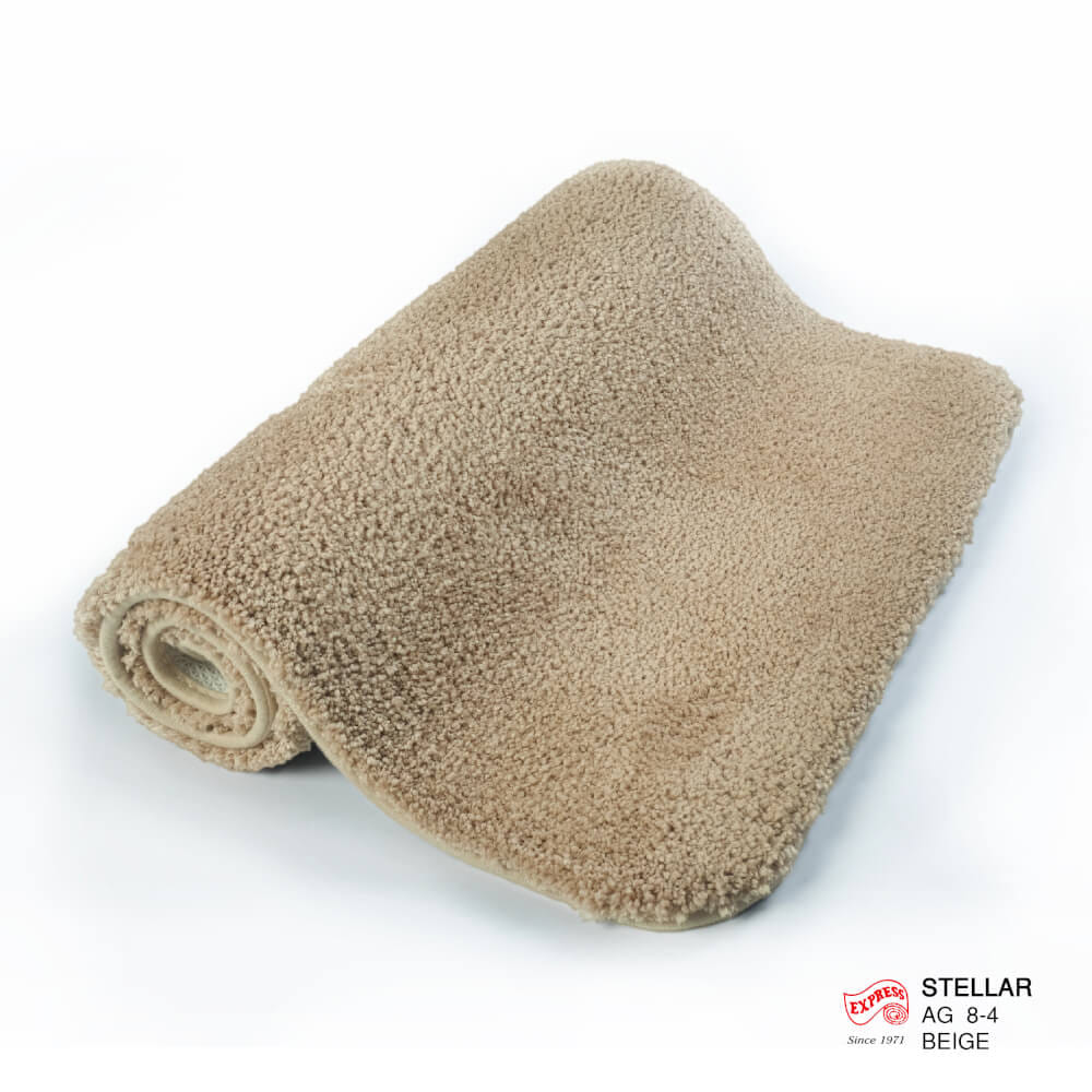 พรมเช็ดเท้าชุดห้องน้ำ 2 ชิ้น EXPRESS CARPET รุ่น AG8-4 ขนาด45X70 ซม.และ พรมรูปตัว U 50X60 ซม. หนา 20 มม. สีเบจ _2