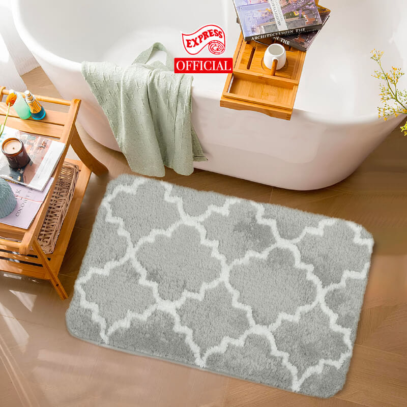 พรมเช็ดเท้าหน้าประตู EXPRESS CARPET รุ่น AM9-2 ขนาด45X70 ซม. หนา 20-23 มม. สีเทา _3