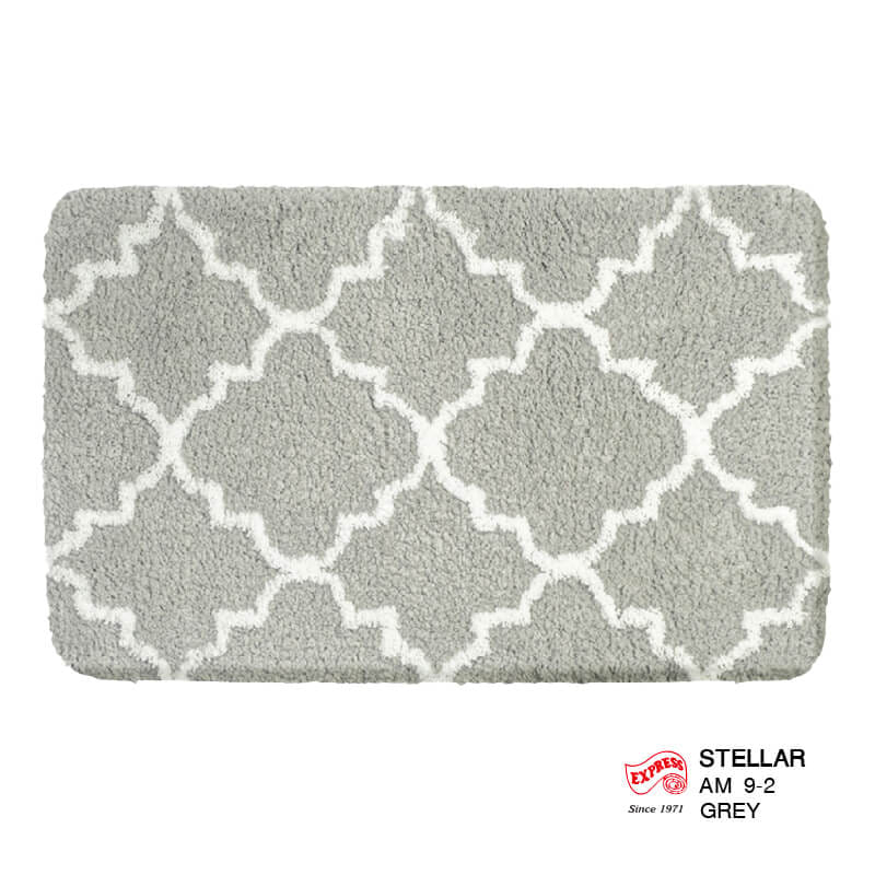 พรมเช็ดเท้าหน้าประตู EXPRESS CARPET รุ่น AM9-2 ขนาด45X70 ซม. หนา 20-23 มม. สีเทา _0
