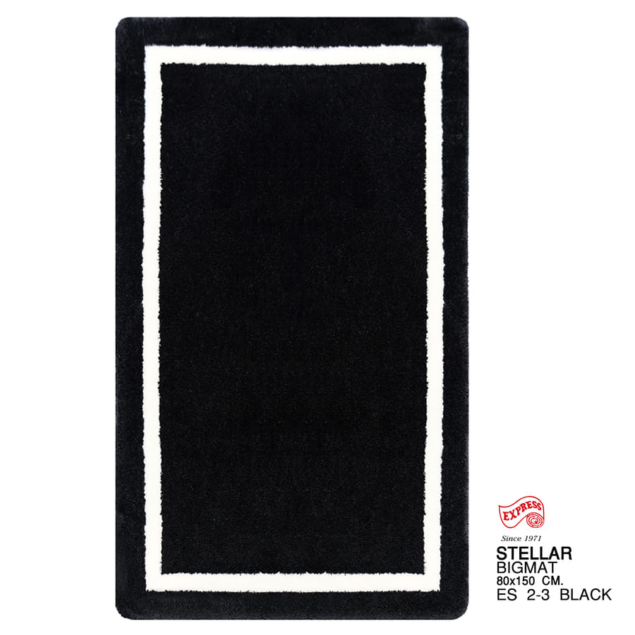 พรมปูพื้น EXPRESS CARPET รุ่น STELLAR รหัส ES2-3 ขนาด 80X150 ซม.หนา 20 มม. สีดำ_0