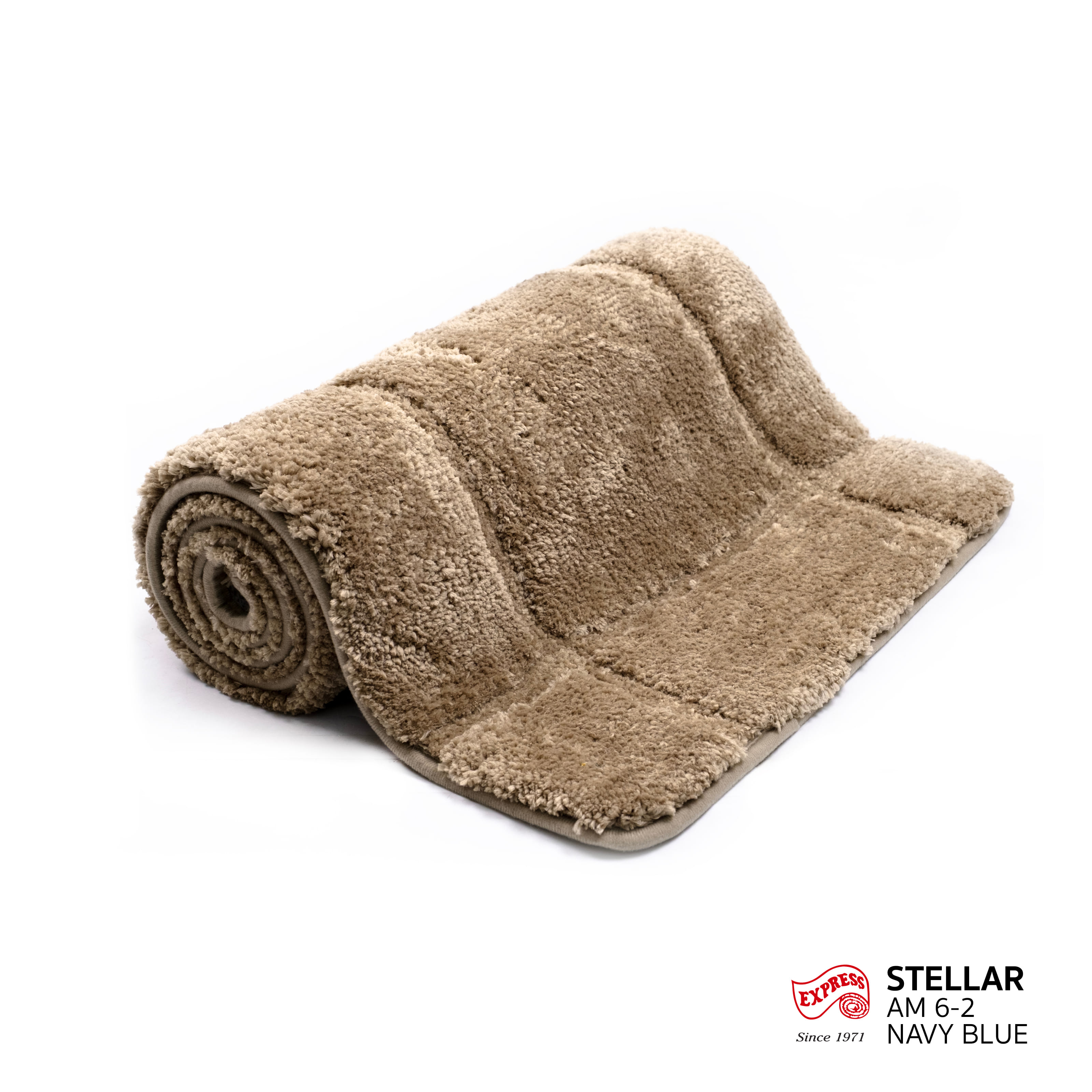 พรมเช็ดเท้าชุดห้องน้ำ 2 ชิ้น EXPRESS CARPET รุ่น DG2-7 ขนาด45X70 ซม.และ พรมรูปตัว U 50X60 ซม. หนา 12-20 มม. สีโทป_1