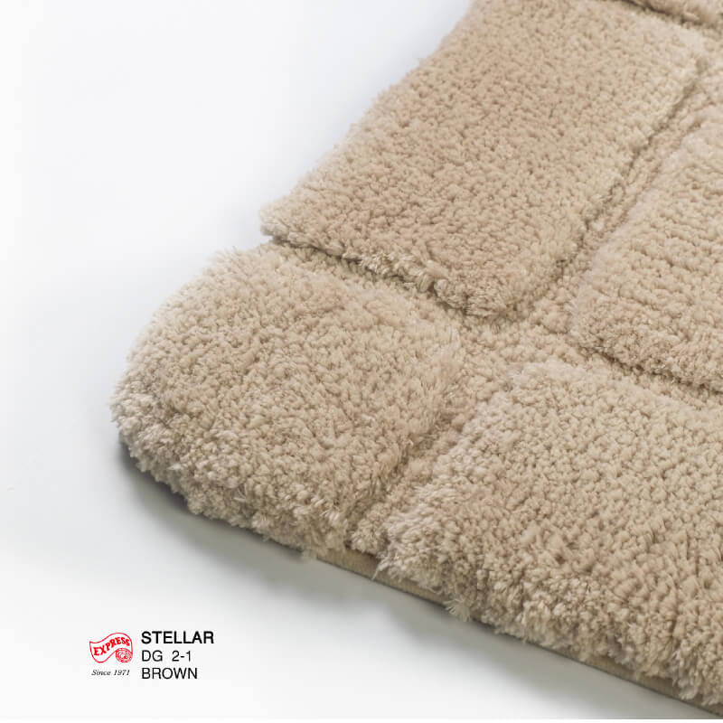 พรมเช็ดเท้าชุดห้องน้ำ 2 ชิ้น EXPRESS CARPET รุ่น DG2-1 ขนาด45X70 ซม.และ พรมรูปตัว U 50X60 ซม. หนา 12-22 มม. สีน้ำตาล _1