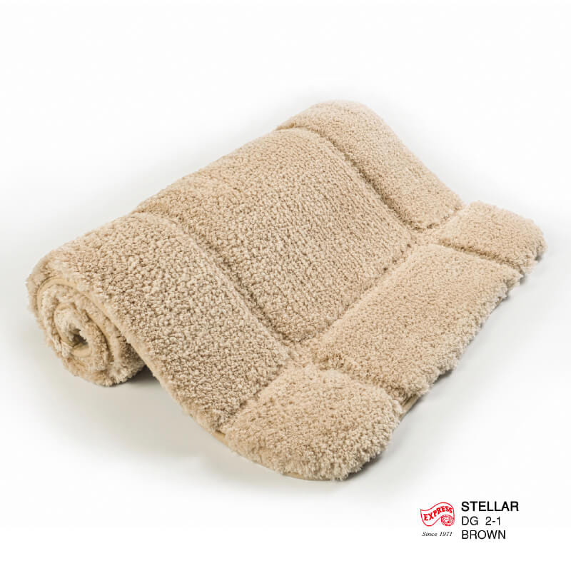 พรมเช็ดเท้าชุดห้องน้ำ 2 ชิ้น EXPRESS CARPET รุ่น DG2-1 ขนาด45X70 ซม.และ พรมรูปตัว U 50X60 ซม. หนา 12-22 มม. สีน้ำตาล _2