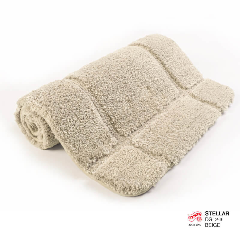 พรมเช็ดเท้าชุดห้องน้ำ 2 ชิ้น EXPRESS CARPET รุ่น DG2-3 ขนาด45X70 ซม.และ พรมรูปตัว U 50X60 ซม. หนา 12-22 มม. สีเบจ _2