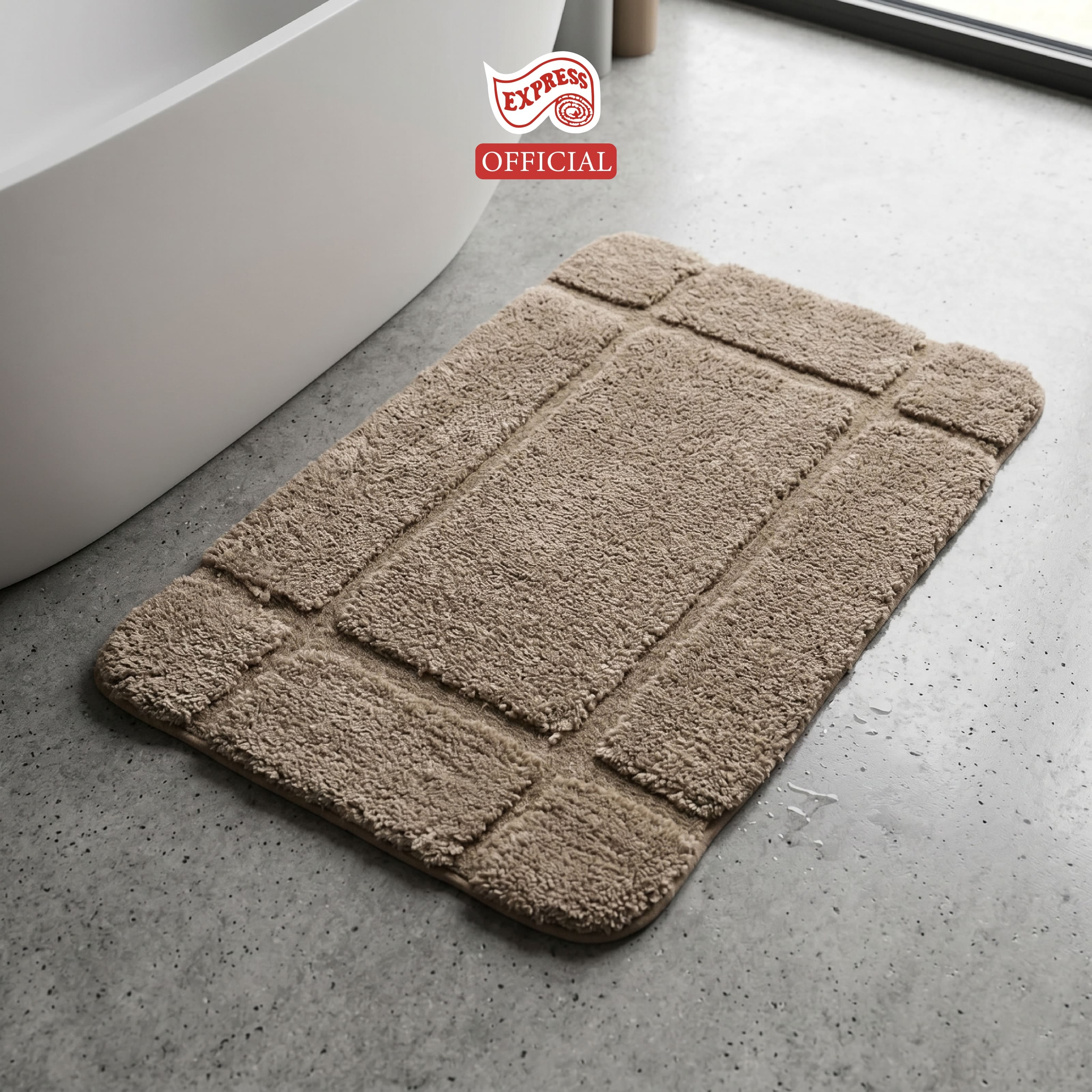 พรมเช็ดเท้าหน้าประตู EXPRESS CARPET รุ่น DM2-7 ขนาด45X70 ซม. หนา 12-22 มม. สีโทป_3