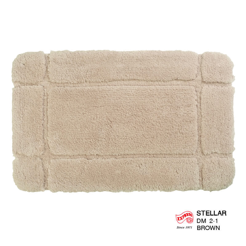 พรมเช็ดเท้าหน้าประตู EXPRESS CARPET รุ่น DM2-1 ขนาด45X70 ซม. หนา 12-22 มม. สีน้ำตาล _0