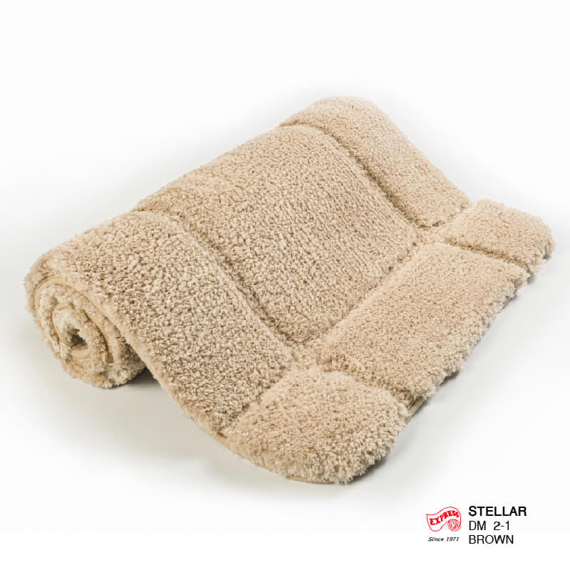 พรมเช็ดเท้าหน้าประตู EXPRESS CARPET รุ่น DM2-1 ขนาด45X70 ซม. หนา 12-22 มม. สีน้ำตาล _2