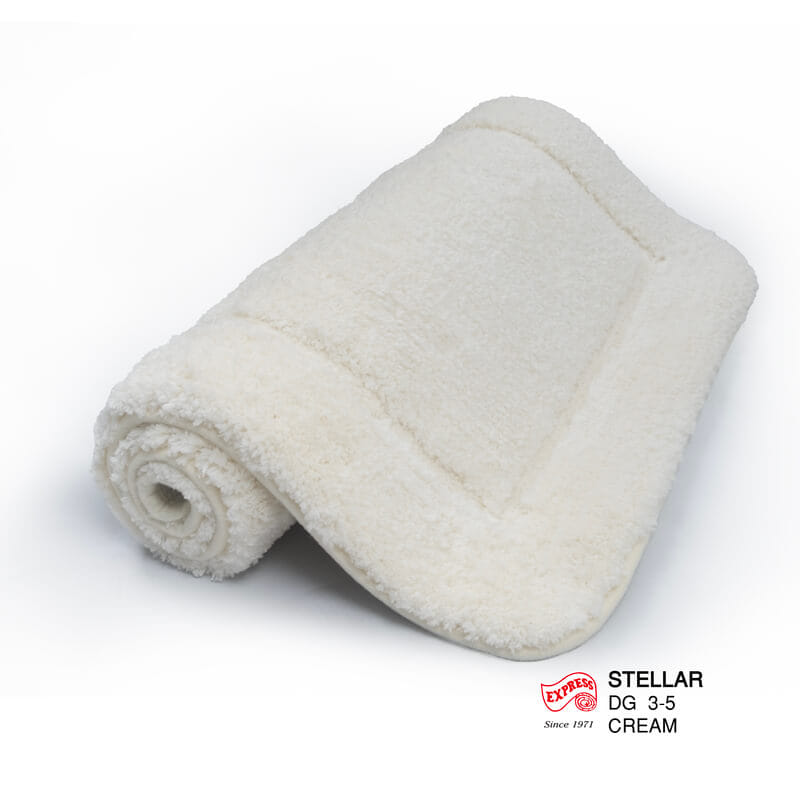 พรมเช็ดเท้าชุดห้องน้ำ 2 ชิ้น EXPRESS CARPET รุ่น DG3-5 ขนาด45X70 ซม.และ พรมรูปตัว U 50X60 ซม. หนา 12-20 มม. สีครีม _2