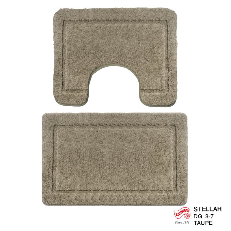 พรมเช็ดเท้าชุดห้องน้ำ 2 ชิ้น EXPRESS CARPET รุ่น DG3-7 ขนาด45X70 ซม.และ พรมรูปตัว U 50X60 ซม. หนา 12-20 มม. สีโทป _0