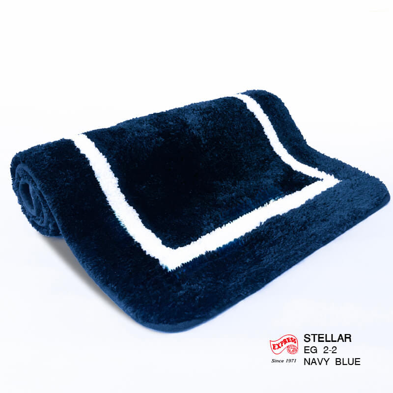 พรมเช็ดเท้าชุดห้องน้ำ 2 ชิ้น EXPRESS CARPET รุ่น EG2-2 ขนาด45X70 ซม.และ พรมรูปตัว U 50X60 ซม. หนา 20 มม. สีน้ำเงิน _2