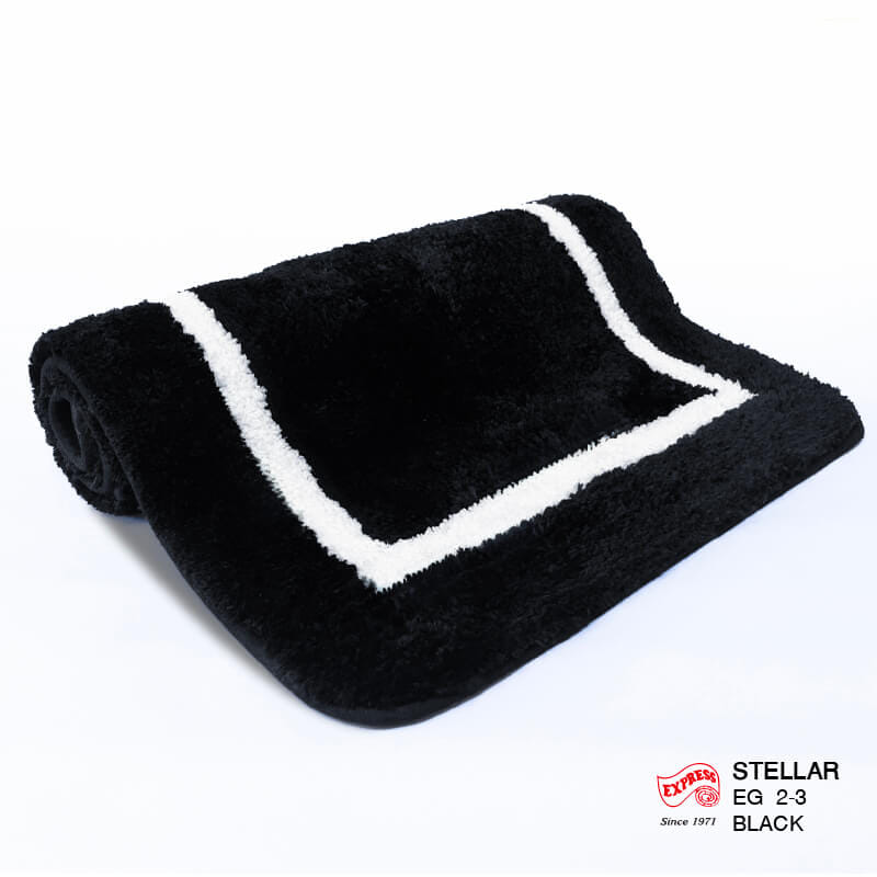 พรมเช็ดเท้าชุดห้องน้ำ 2 ชิ้น EXPRESS CARPET รุ่น EG2-3 ขนาด45X70 ซม.และ พรมรูปตัว U 50X60 ซม. หนา 20 มม. สีดำ _2