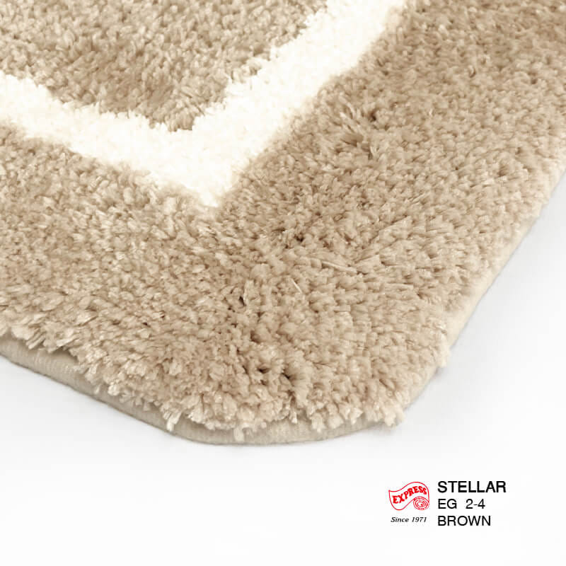 พรมเช็ดเท้าชุดห้องน้ำ 2 ชิ้น EXPRESS CARPET รุ่น EG2-4 ขนาด45X70 ซม.และ พรมรูปตัว U 50X60 ซม. หนา 20 มม. สีน้ำตาล _1