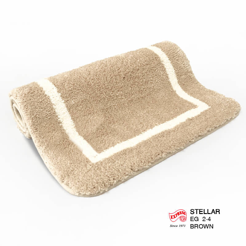 พรมเช็ดเท้าชุดห้องน้ำ 2 ชิ้น EXPRESS CARPET รุ่น EG2-4 ขนาด45X70 ซม.และ พรมรูปตัว U 50X60 ซม. หนา 20 มม. สีน้ำตาล _2