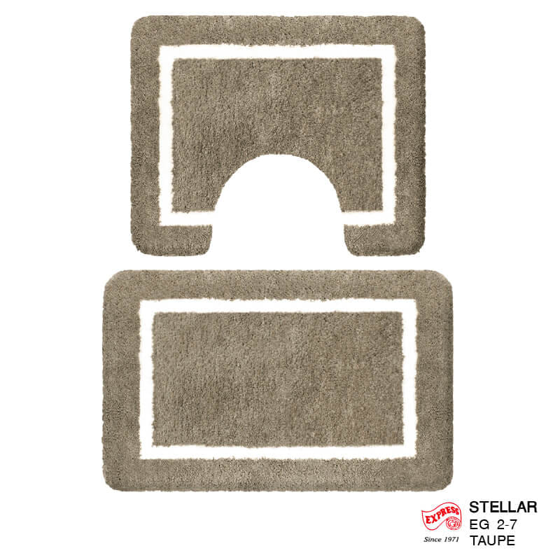 พรมเช็ดเท้าชุดห้องน้ำ 2 ชิ้น EXPRESS CARPET รุ่น EG2-7 ขนาด45X70 ซม.และ พรมรูปตัว U 50X60 ซม. หนา 20 มม. สีโทป _0