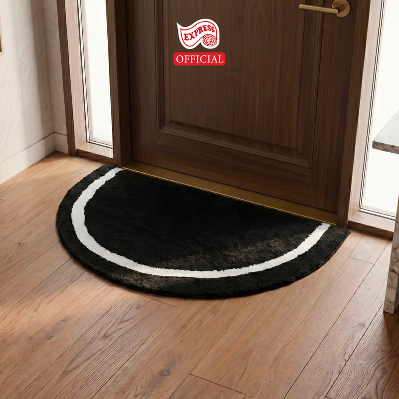 พรมเช็ดเท้าหน้าประตู EXPRESS CARPET รุ่น EH2-3 ขนาด ครึ่งวงกลม 45X75 ซม. หนา 20 มม. สีดำ_4
