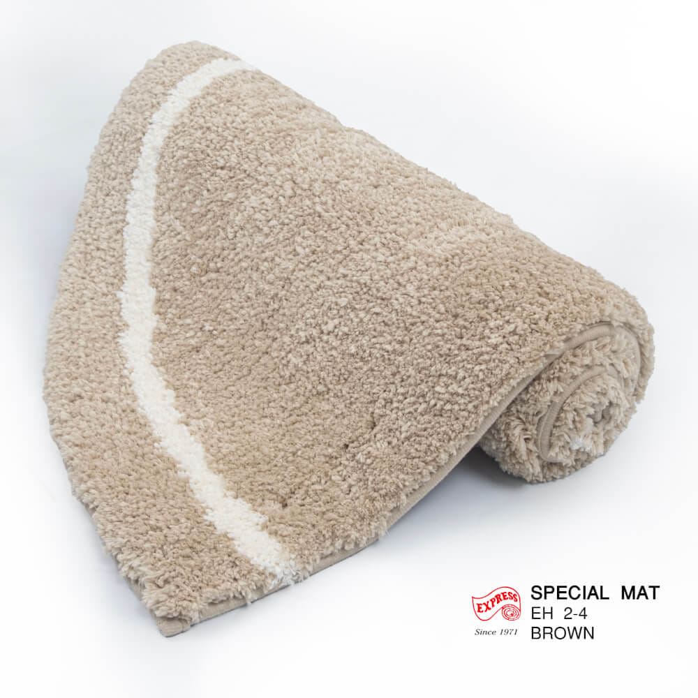 พรมเช็ดเท้าหน้าประตู EXPRESS CARPET รุ่น EH2-4 ขนาด ครึ่งวงกลม 45X75 ซม. หนา 20 มม. สีน้ำตาล _2