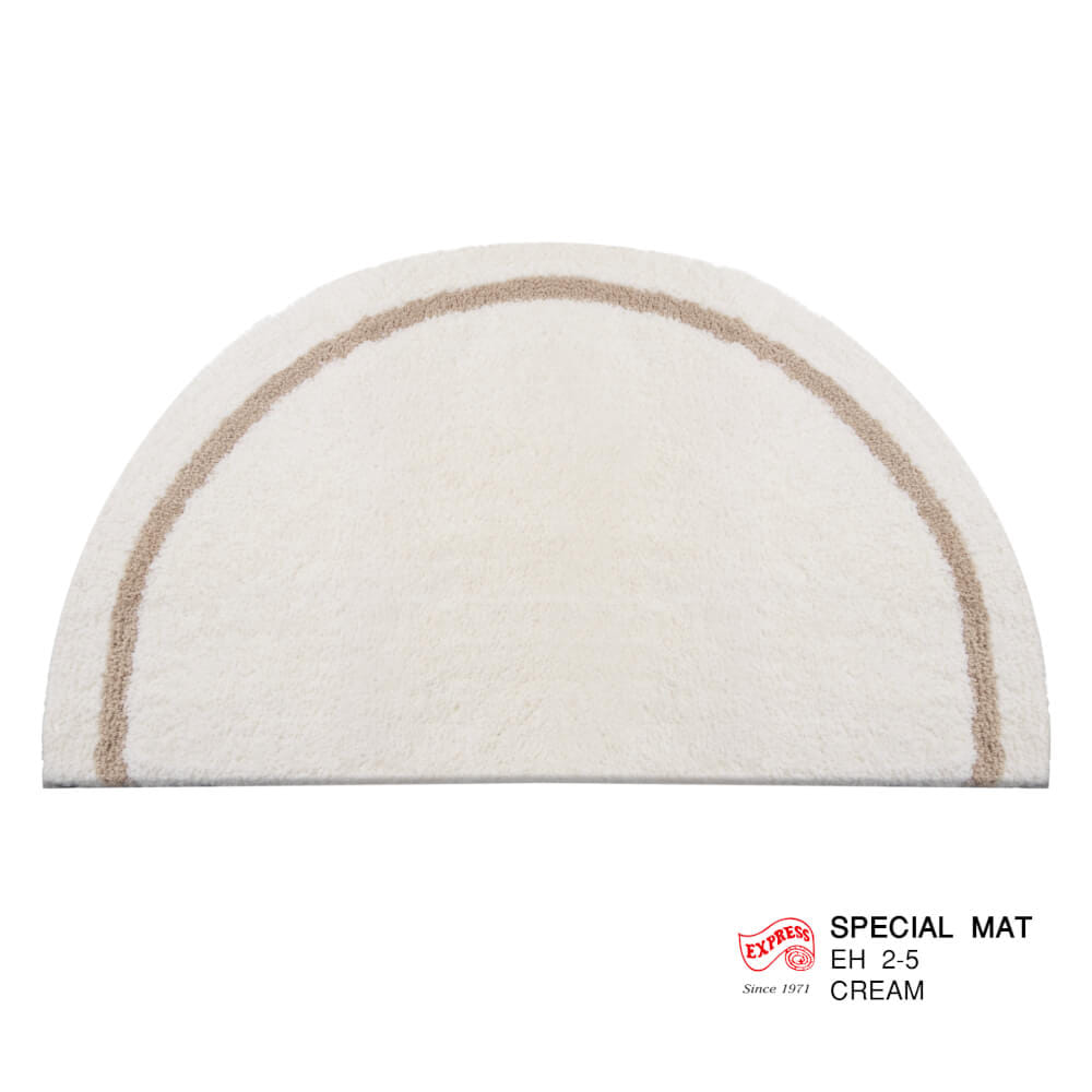 พรมเช็ดเท้าหน้าประตู EXPRESS CARPET รุ่น EH2-5 ขนาด ครึ่งวงกลม 45X75 ซม. หนา 20 มม. สีครีม _0