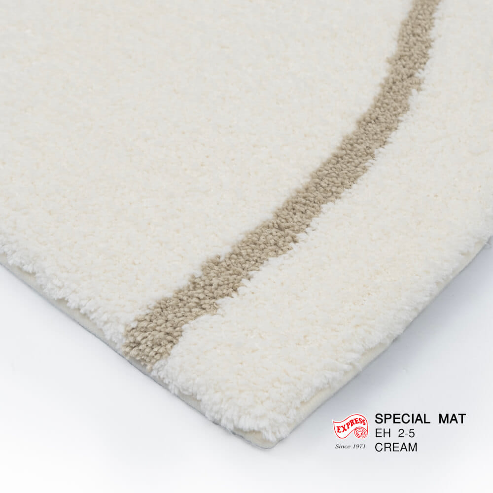 พรมเช็ดเท้าหน้าประตู EXPRESS CARPET รุ่น EH2-5 ขนาด ครึ่งวงกลม 45X75 ซม. หนา 20 มม. สีครีม _1