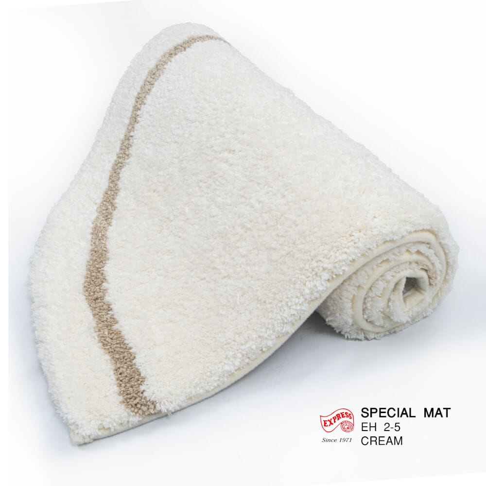 พรมเช็ดเท้าหน้าประตู EXPRESS CARPET รุ่น EH2-5 ขนาด ครึ่งวงกลม 45X75 ซม. หนา 20 มม. สีครีม _2