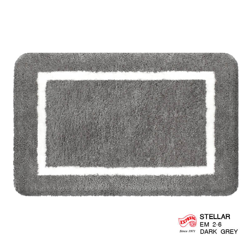 พรมเช็ดเท้าหน้าประตู EXPRESS CARPET รุ่น EM2-6 ขนาด45X70 ซม. หนา 20 มม. สีเทา _0