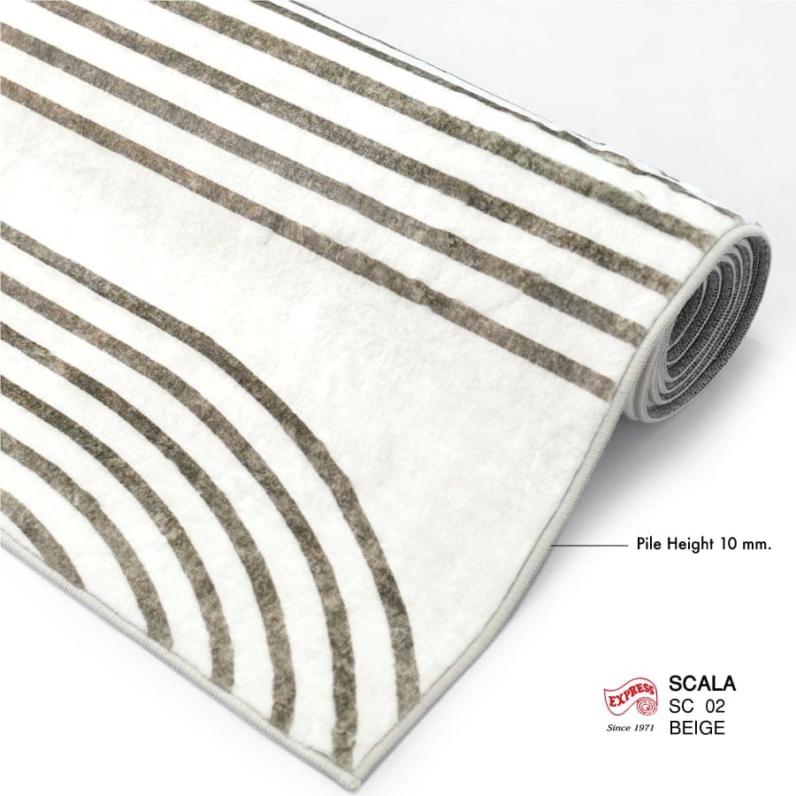 พรมปูพื้น EXPRESS CARPET รุ่น SCALA รหัส SC02 ขนาด 80X150 ซม.หนา 10 มม. สีเบจ_2