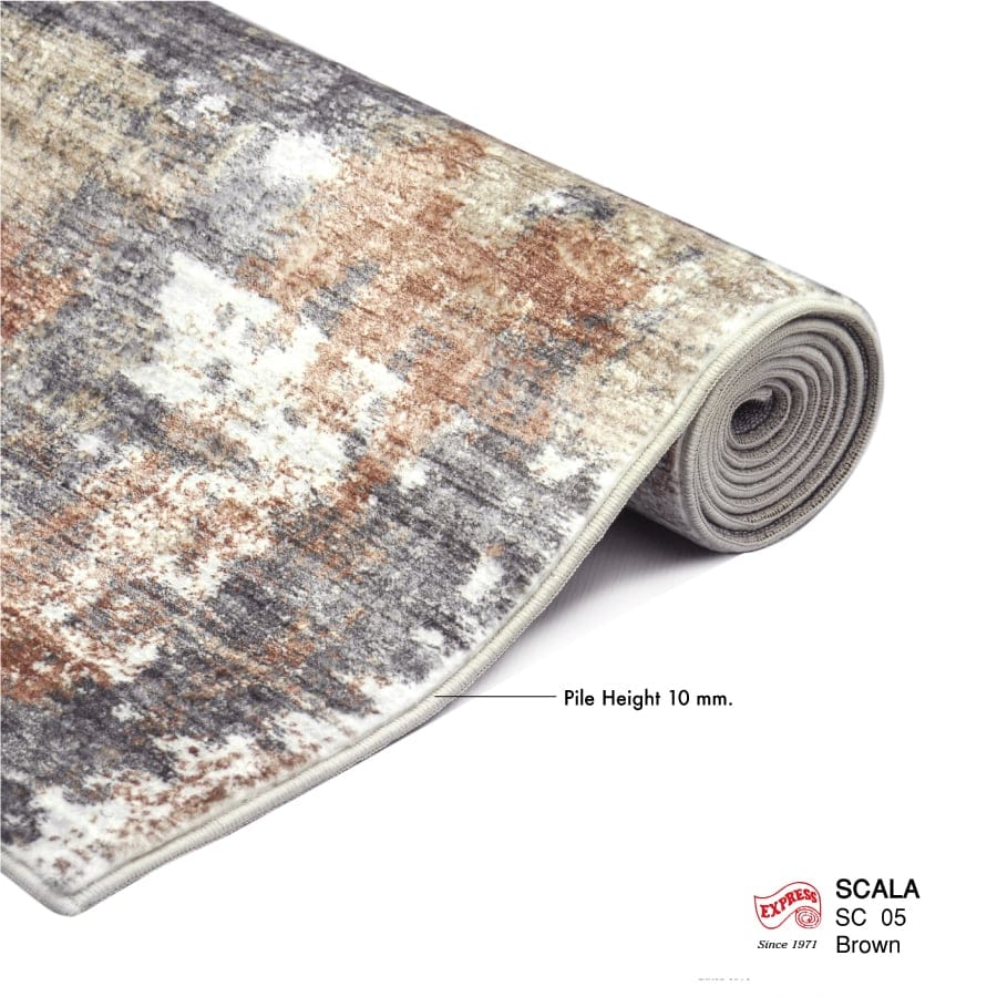 พรมปูพื้น EXPRESS CARPET รุ่น SCALA รหัส SC05 ขนาด 80X150 ซม.หนา 10 มม. สีน้ำตาล_2