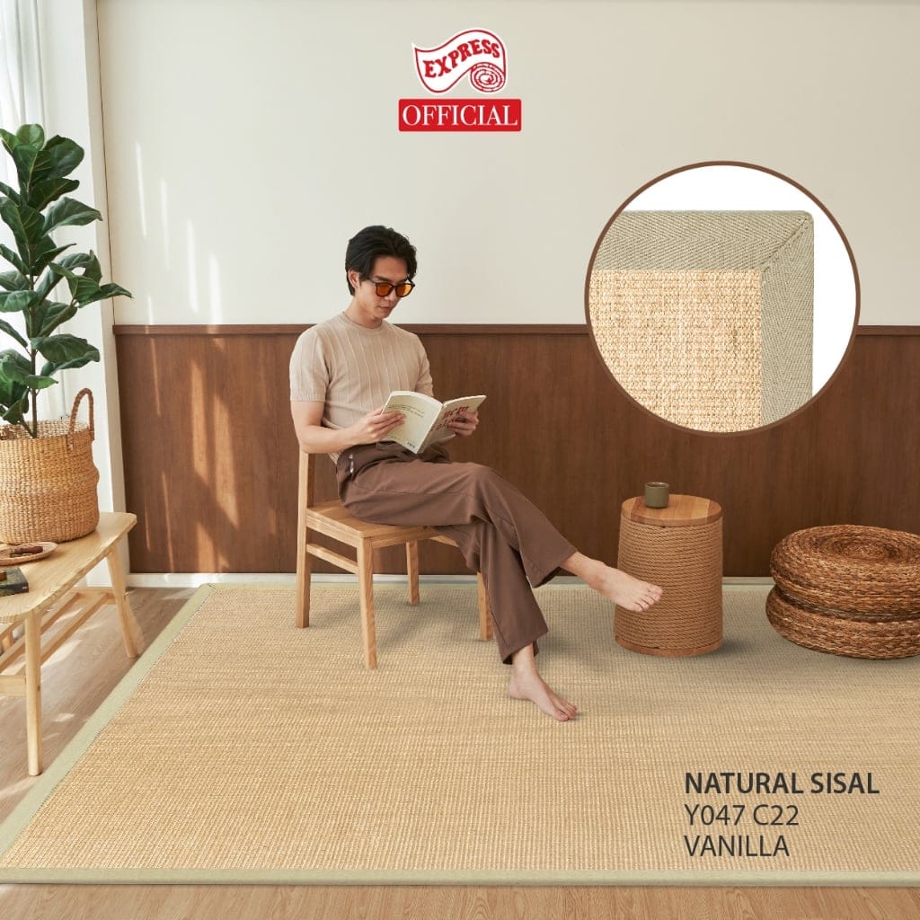 พรมปูพื้น EXPRESS CARPET รุ่น NATURAL SISAL รหัส Y047 C22 L ขนาด 160X230 ซม.หนา 10 มม. สี VANILLA_4