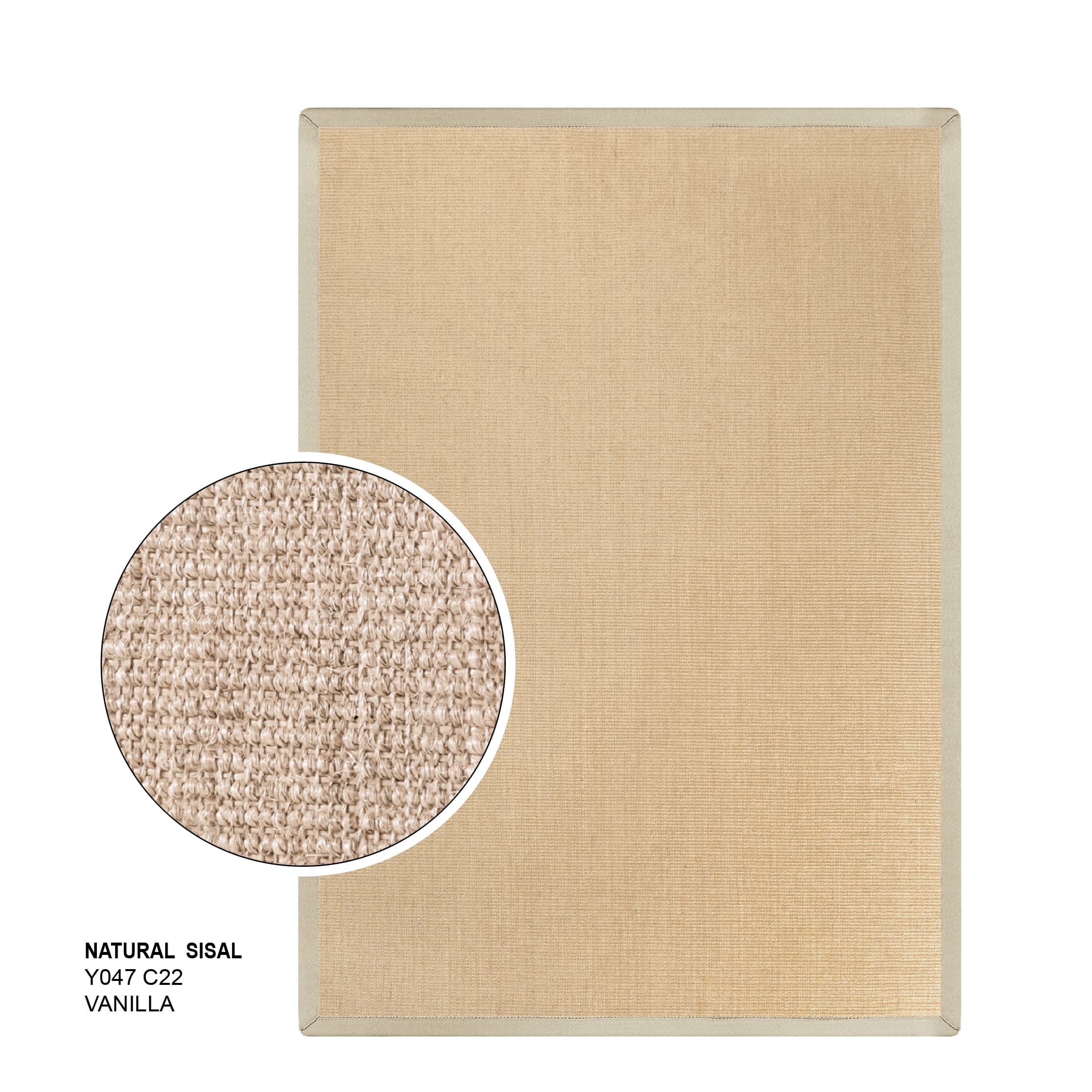 พรมปูพื้น EXPRESS CARPET รุ่น NATURAL SISAL รหัส Y047 C22 L ขนาด 160X230 ซม.หนา 10 มม. สี VANILLA_0