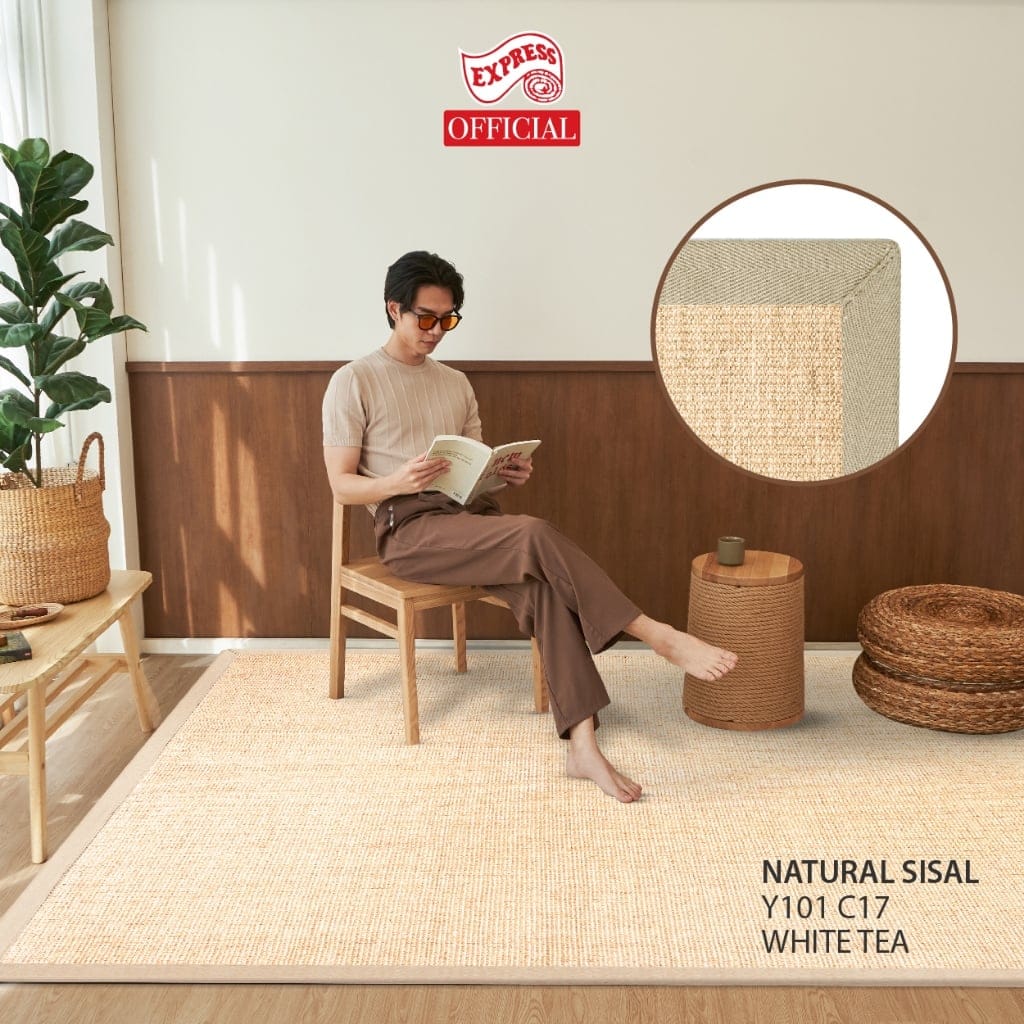 พรมปูพื้น EXPRESS CARPET รุ่น NATURAL SISAL รหัส Y101 C17 L ขนาด 160X230 ซม.หนา 10 มม. สี WHITE TEA_4