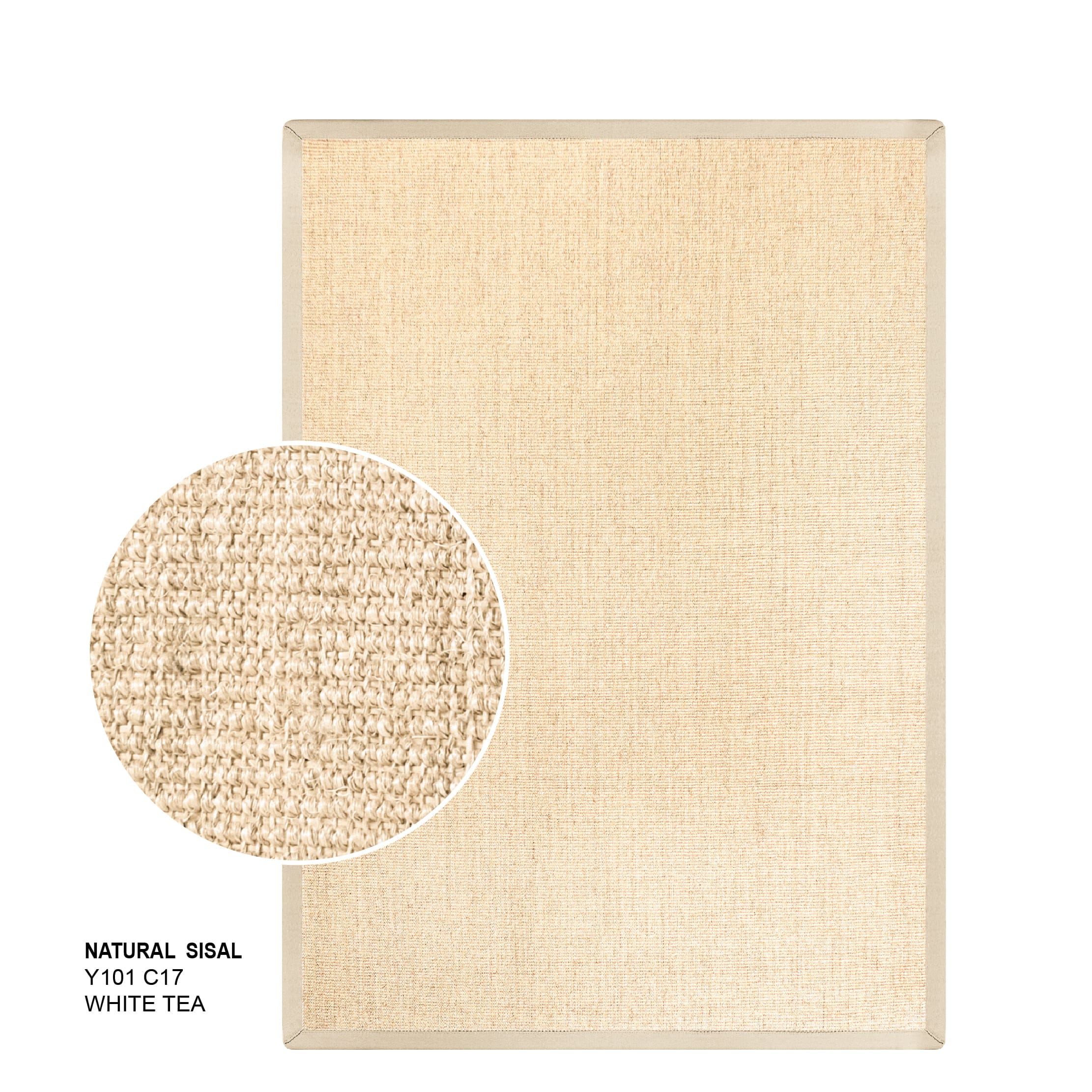 พรมปูพื้น EXPRESS CARPET รุ่น NATURAL SISAL รหัส Y101 C17 L ขนาด 160X230 ซม.หนา 10 มม. สี WHITE TEA_0