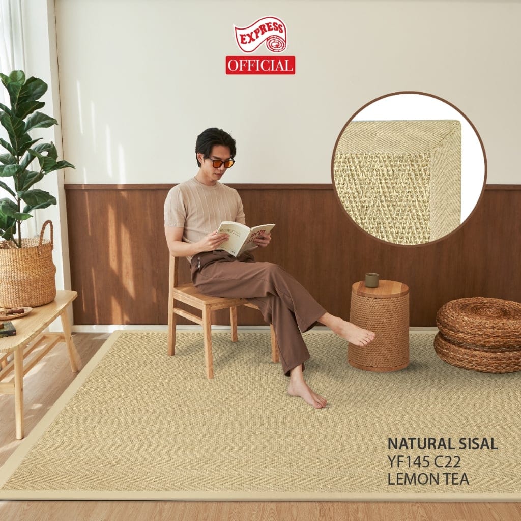 พรมปูพื้น EXPRESS CARPET รุ่น NATURAL SISAL รหัส YF145 C22 L ขนาด 160X230 ซม.หนา 10 มม. สี LEMON TEA_4