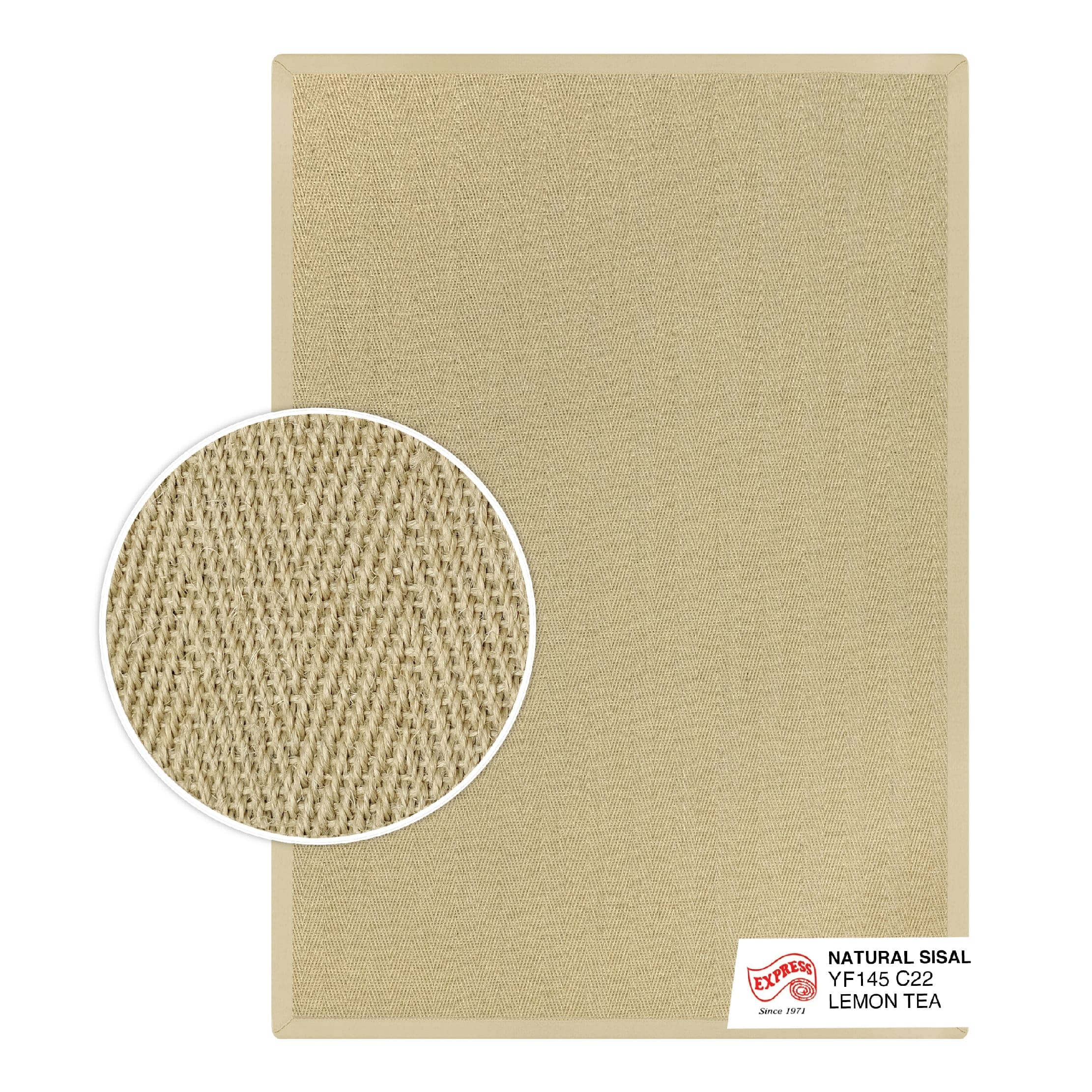 พรมปูพื้น EXPRESS CARPET รุ่น NATURAL SISAL รหัส YF145 C22 L ขนาด 160X230 ซม.หนา 10 มม. สี LEMON TEA_0