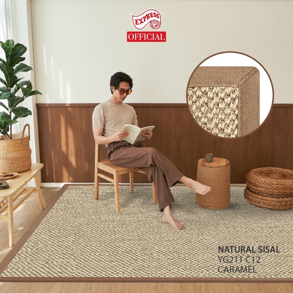 พรมปูพื้น EXPRESS CARPET รุ่น NATURAL SISAL รหัส YG211 C12 L ขนาด 160X230 ซม.หนา 10 มม. สี CARAMEL_4